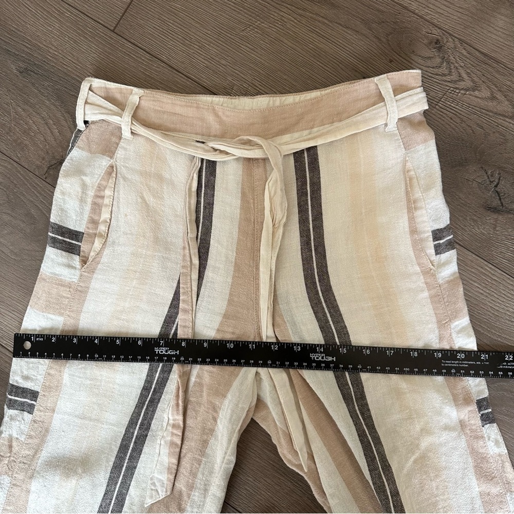 By Anthropologie Cropped Wide Leg
Linen Cotton Gauze Pant Neutral Stripe Size XS - Picture 10 of 13